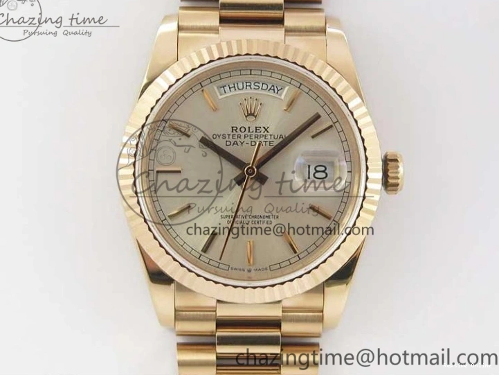 0111 Sophisticated Day-Date 36 RG 128239 Bp Maker Best Edition Silver Dial on RG President Bracelet 3132